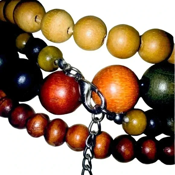 Lot of Wood Wooden Bead Beaded Necklaces - Picture 7 of 7